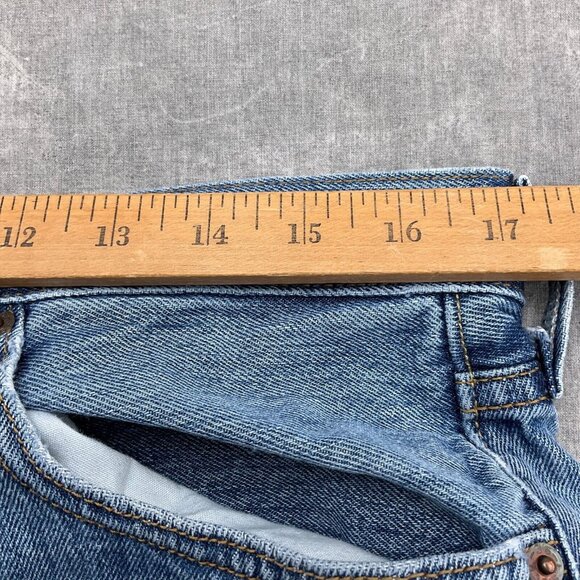 Levis 501 Jeans Men 36W 30L XX Blue Button Fly Straight Leg Black Bat Wing‎ - Picture 7 of 14